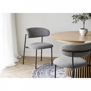 Mira spisestuestol - Grå bouclé Mira spisestuestol - Grå bouclé