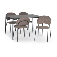 Lokrume spisegruppe med bord på 120 cm i betongimitasjon + 4 stk Hogrän brune stoler Lokrume spisegruppe med bord på 120 cm i betongimitasjon + 4 stk Hogrän brune stoler