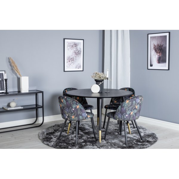 Alice spisestol - Svart blomst