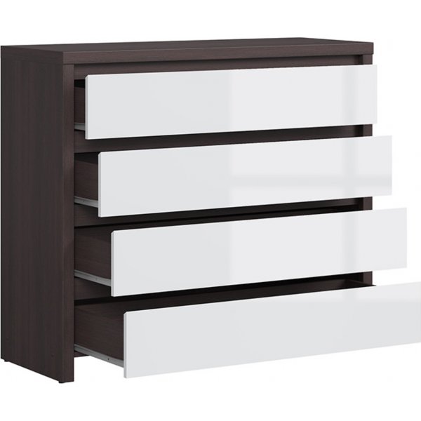 Kaspisk kommode 105 x 92 cm - Wenge/hvit