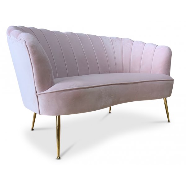 Snäckan 2-seter sofa - Rosa fløyel / Messing Snäckan 2-seter sofa - Rosa fløyel / Messing