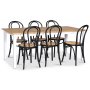 Fr spisegruppe; spisebord 180x90 cm - Hvit / oljet eik med 6 stk Danderyd No.18 stoler Svart