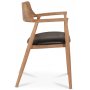 Caraca karmstol i teak - Svart PU