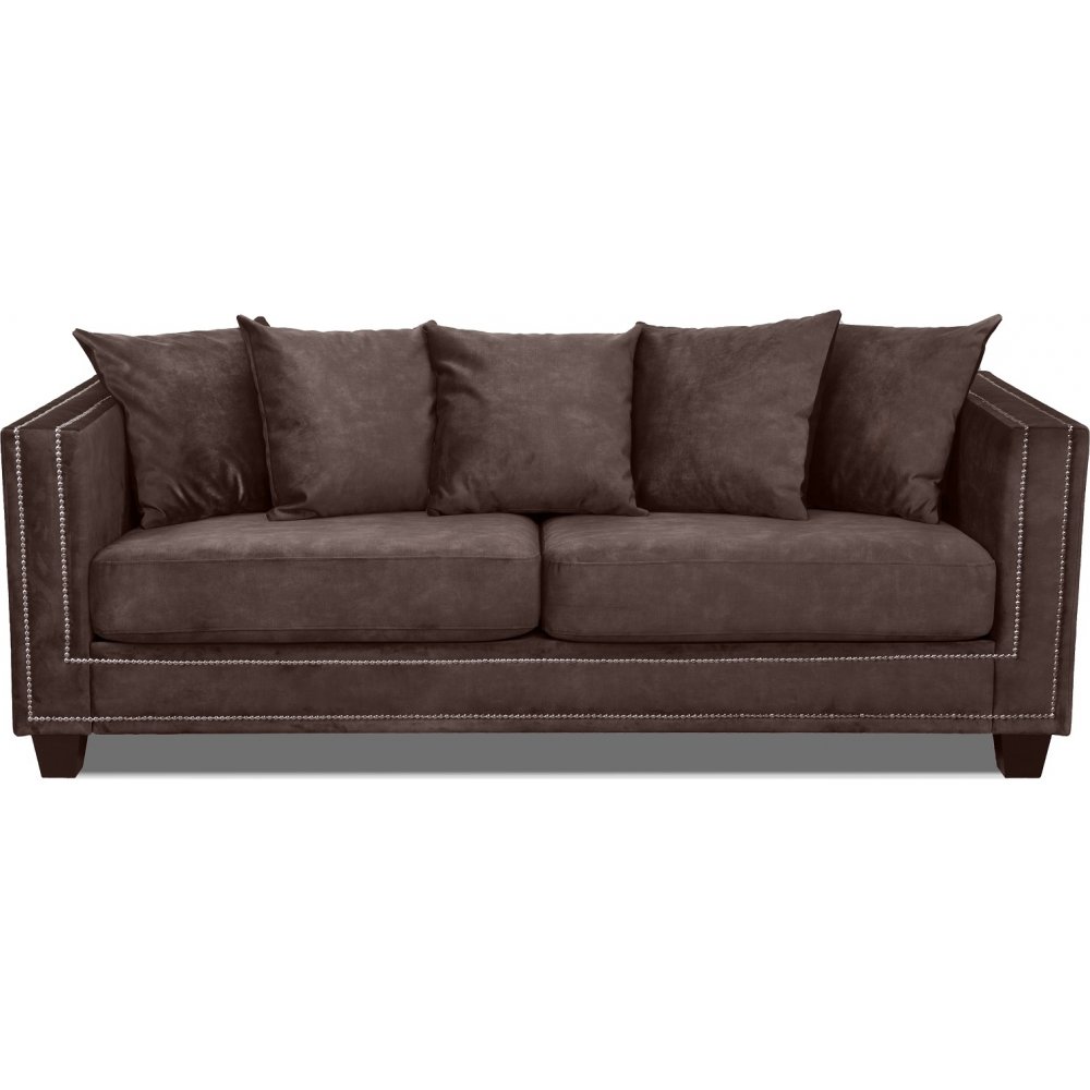 Temple Double Deco 3-seters sofa - Vintage brune / sølv nagler - 3-seters sofaer, Sofaer