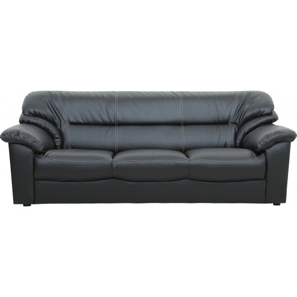 Sofa i svart PVC 3-seter - Dominic Sofa i svart PVC 3-seter - Dominic