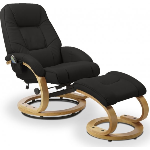 Lanzer massasjestol med fotskammel - Svart + Møbelrengjøring Lanzer massasjestol med fotskammel - Svart + Møbelrengjøring