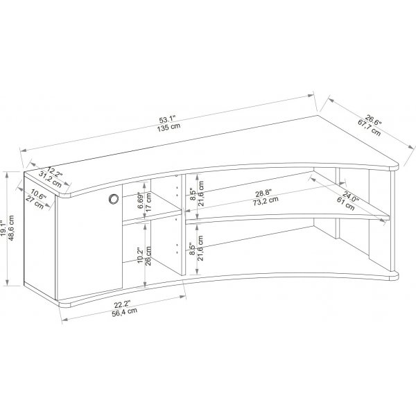Termera mediabenk - Furu/antrasitt