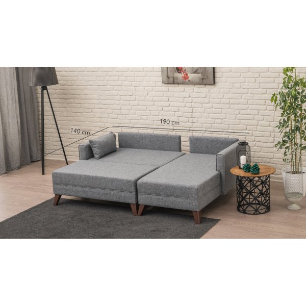 Bella divansovesofa - grå Bella divansovesofa - grå