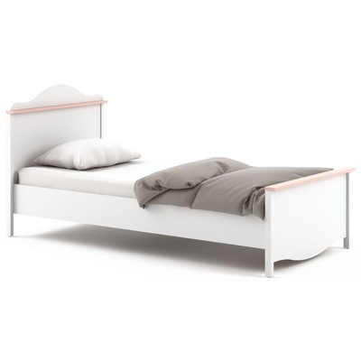 Lettitia seng med oppbevaringsskuff 100 x 200 cm - Hvit/rosa