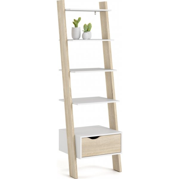 Oslo trinnhylle - Hvit/eik