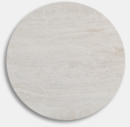 Pause rundt salongbord - Whitewash / Light Travertine Pause rundt salongbord - Whitewash / Light Travertine