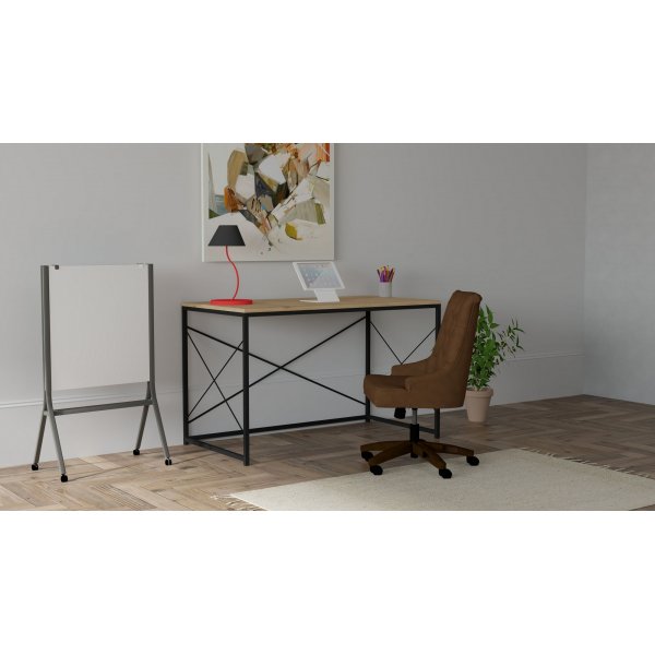 Work skrivebord - Safir eik/svart Work skrivebord - Safir eik/svart