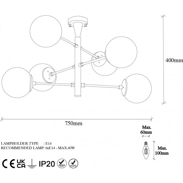 Arve taklampe 10172 - Sort Arve taklampe 10172 - Sort