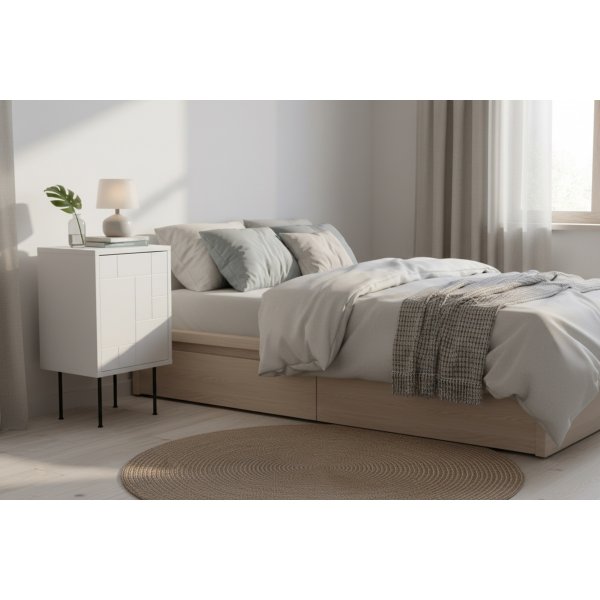 Nattbord rett - hvitmalt