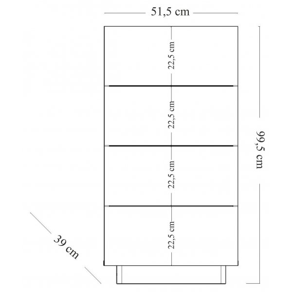 Lody kommode 51 cm - Tre