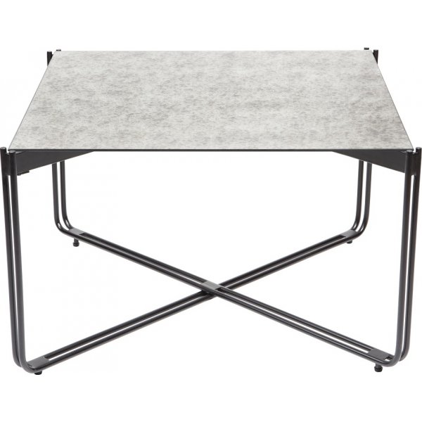 Lori Sofabord 75x75 cm - Antikfrgad speilglass + Tekstilrens for mbler