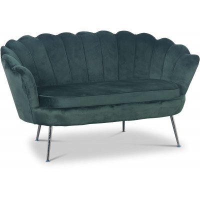 Musslan 2-seters sofa - Grønn / krom + Møbelføtter