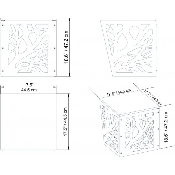 Tongfu sidebord - Gull/hvit