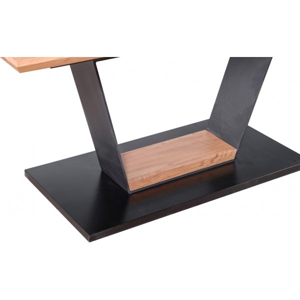 Amasten spisebord 160-220 cm - Eik/sort/eik