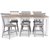 Dalar spisegruppe med knytestoler - 180 cm bord hvit/eik med 6 stk gr knekkestoler