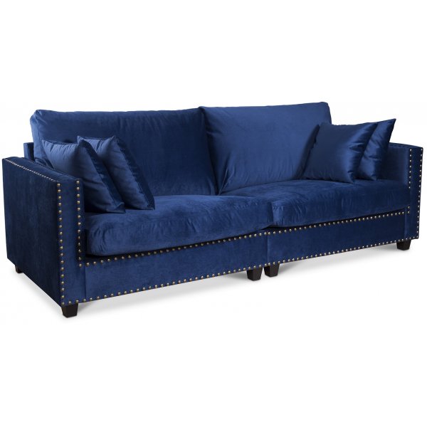 Bellino 4-seter sofa - Blå Fløyel Bellino 4-seter sofa - Blå Fløyel