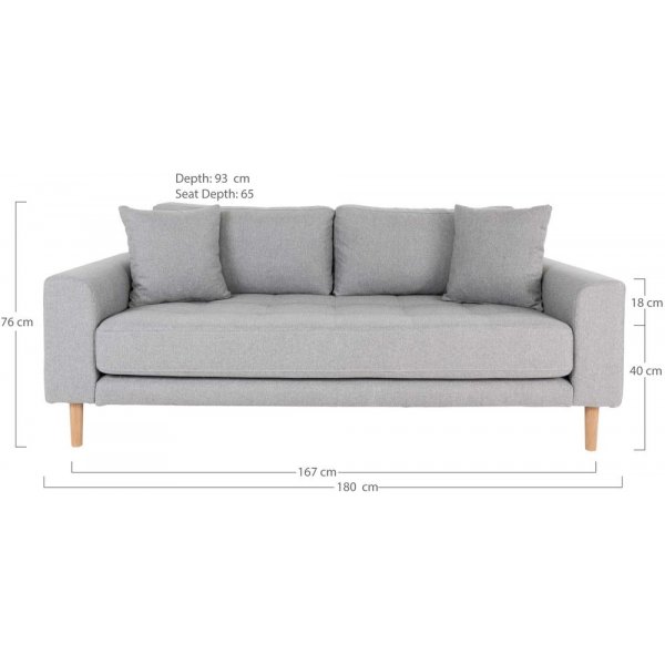 Lido 2,5-seters sofa - Lys gr