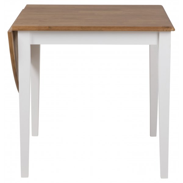 Brisbane spisebord - 75x75 - hvit/eik beis