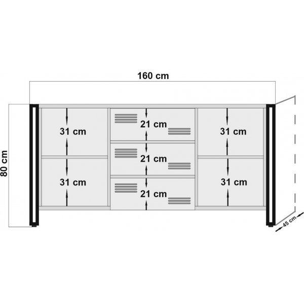 Cosmo Rio skjenk - Furu/svart