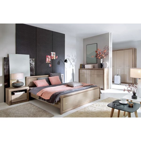 Pontus garderobe - Eik/beige