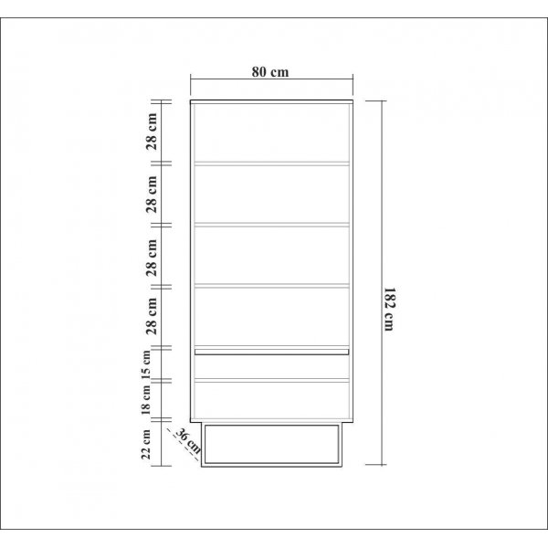 Reale bokhylle - Valnøtt/svart Reale bokhylle - Valnøtt/svart