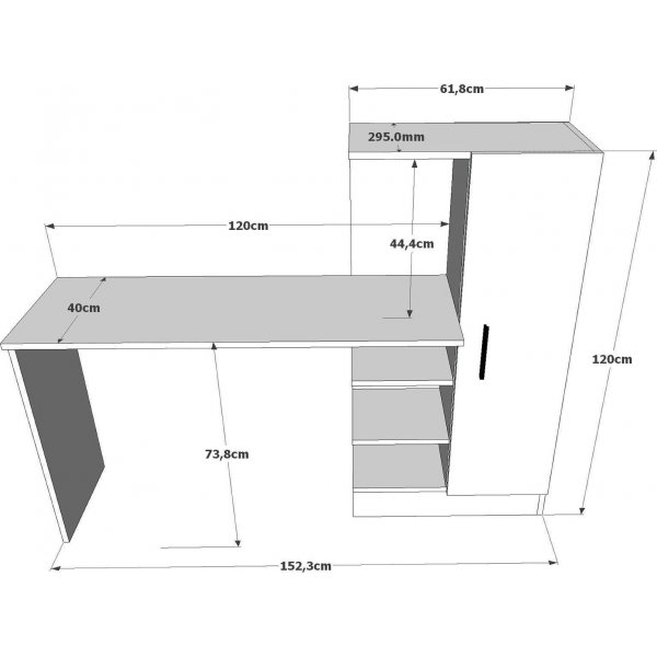 Laura skrivebord - Furu/svart Laura skrivebord - Furu/svart
