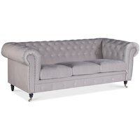 Chesterfield Sheffield 3-seter sofa - Beige fløyel Chesterfield Sheffield 3-seter sofa - Beige fløyel