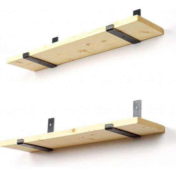 Lamba vegghylle 8 - Svart/eik Lamba vegghylle 8 - Svart/eik