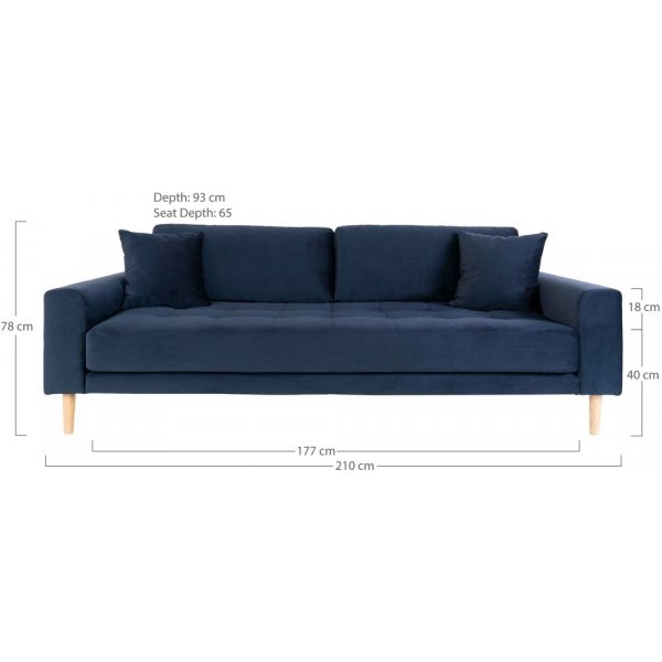 Lido 3-seters sofa - Mrk bl