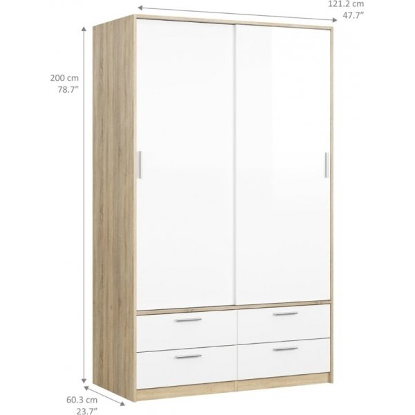 Line garderobe - Eik/hvit Line garderobe - Eik/hvit