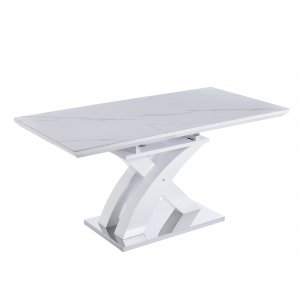 Ingrid spisebord uttrekkbart 120-160 cm - Hvit marmor Ingrid spisebord uttrekkbart 120-160 cm - Hvit marmor