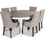 New England spisegruppe inkludert 6 stk Tuva spisetoler i beige stoff