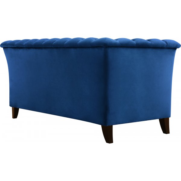 Milton Chesterfield 2-seter - Mrk bl Flyel