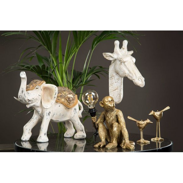 Veggdekorasjon Giraff - Hvit/gull