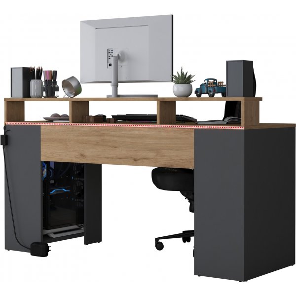 Ludanto skrivebord - Valnøtt/antrasitt Ludanto skrivebord - Valnøtt/antrasitt