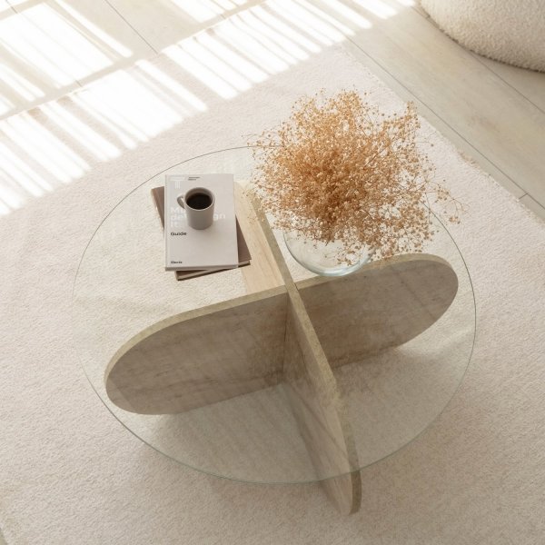 Boble salongbord Ø75 cm - Travertin Boble salongbord Ø75 cm - Travertin