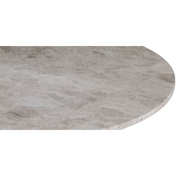 SOHO spisebord Ø130 cm - Børstet aluminium / Sølvmarmor SOHO spisebord Ø130 cm - Børstet aluminium / Sølvmarmor
