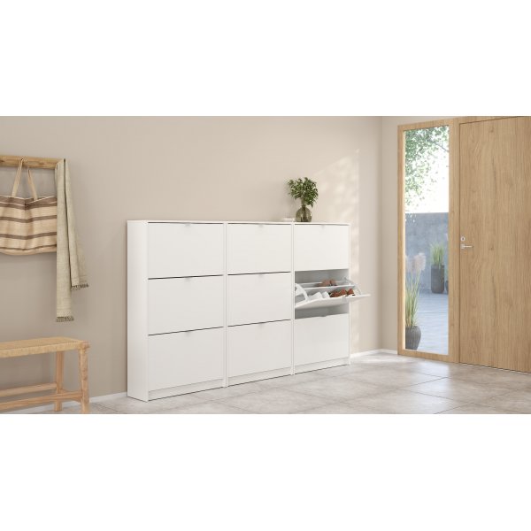 Skoskap med tre d�rer - Hvit