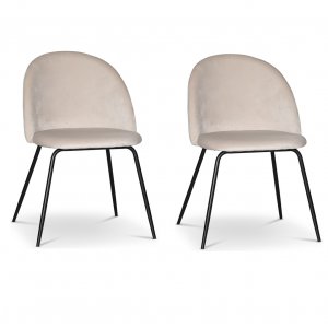 Giovani Velvet stol - Lysbeige/svart Giovani Velvet stol - Lysbeige/svart