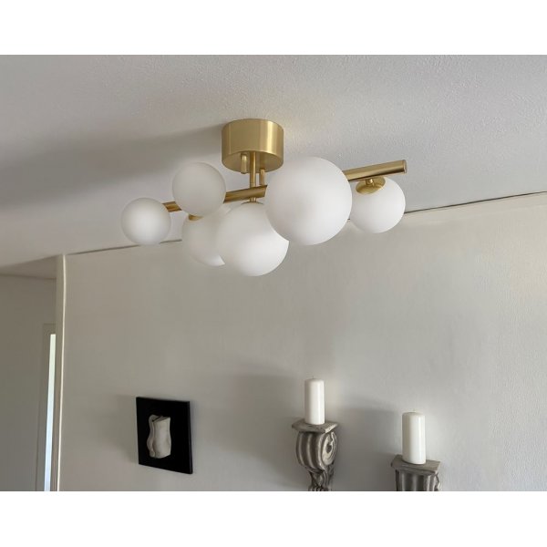 Plafond Molekyl - Matt messing/hvit