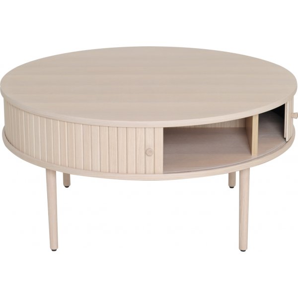 Slide sofabord Ø90 cm - Hvitpigmentert eik Slide sofabord Ø90 cm - Hvitpigmentert eik