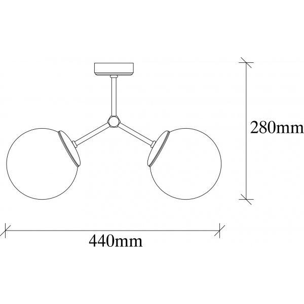 Damar taklampe 6331 - Sort/hvit