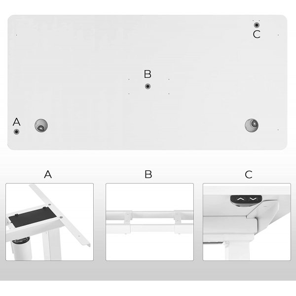Eleonore bordplate 140 x 70 cm - Hvit
