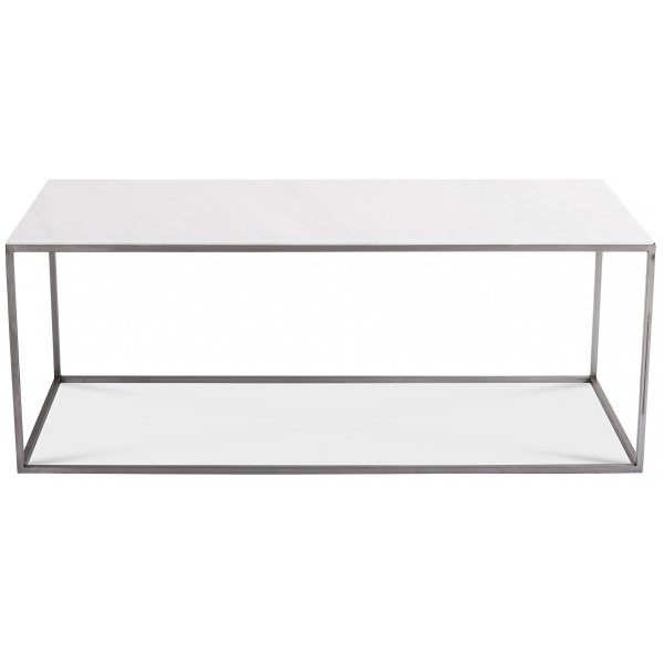 Carrera salongbord 120 cm - Hvit marmor/stl