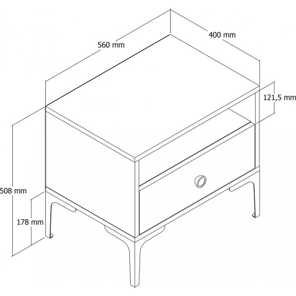 Lisboa nattbord - Valnøtt Lisboa nattbord - Valnøtt